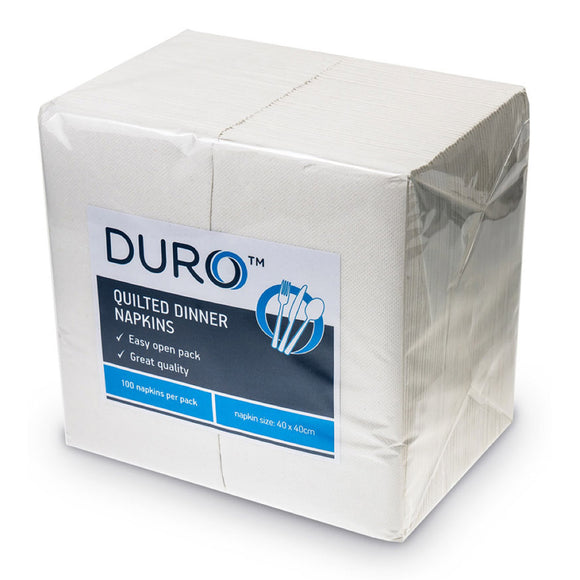 Duro Quilted Dinner Napkin 2 Ply 400mm x 400mm GT Fold